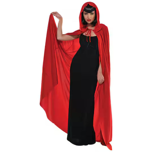 Full-Length Hooded Red Cape
